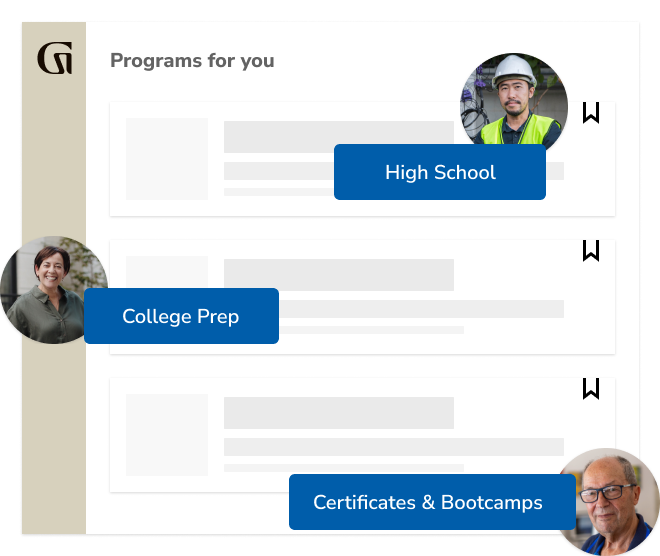 Programs for you: High School, College Prep, and Certificates & Bootcamps