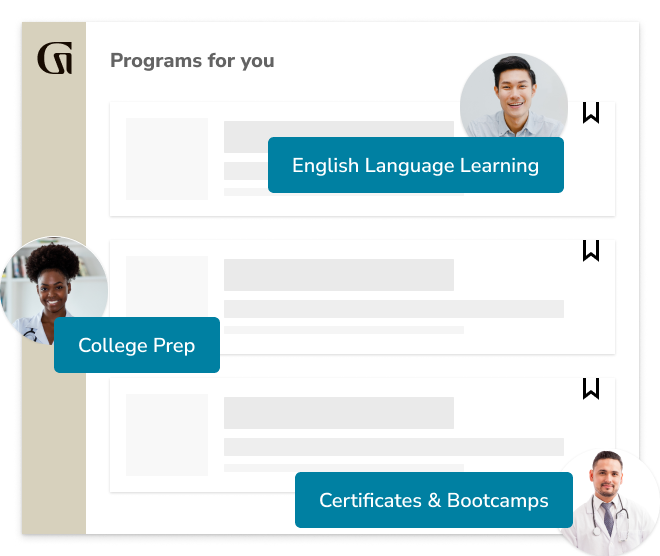 Programs for you: English Language Learning, College Prep, Certificates & Bootcamps