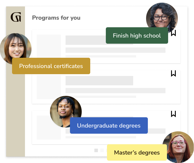 Programs for you: high school, certificates, undergrad and master's degrees