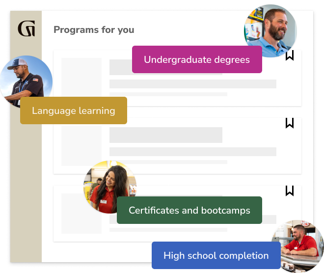 Programs for you: Undergraduate degrees, Language learning Certificates and bootcamps, High school completion