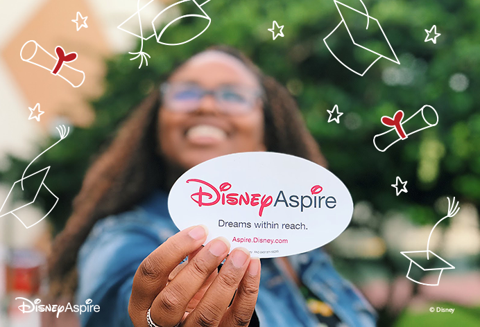 Disney Aspire sticker that says "Dreams within reach"