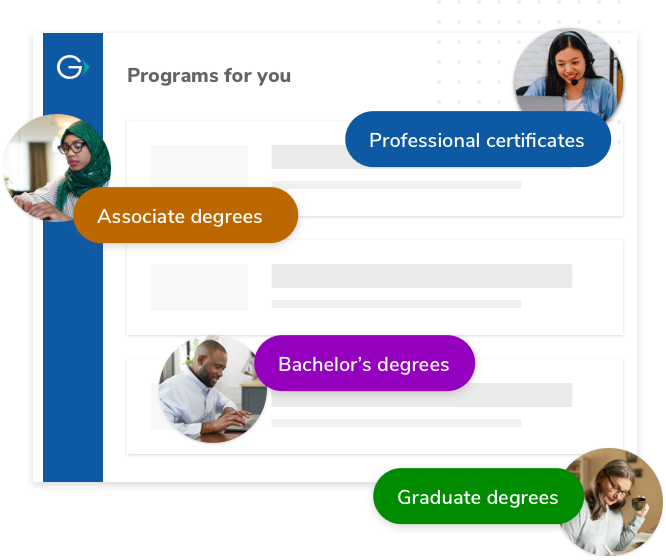 Programs for you: Professional certificates; Associate degrees; Bachelor's degrees; Graduate degrees