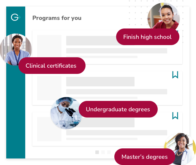Programs for you: Finish high school, clinical certificates, undergraduate degrees, and master's degrees